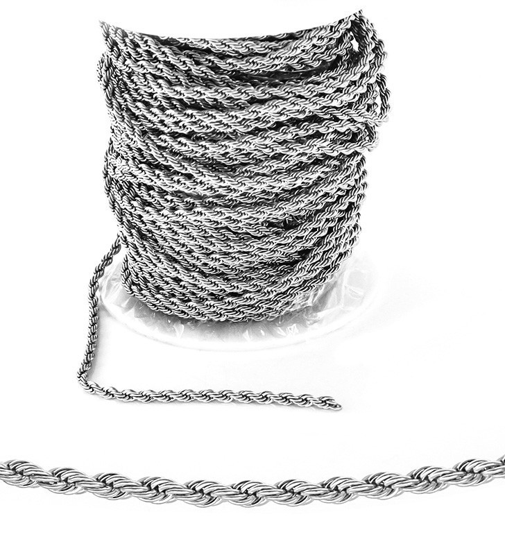Ocelový řetízek 2,4mm Rope 304 - 1m