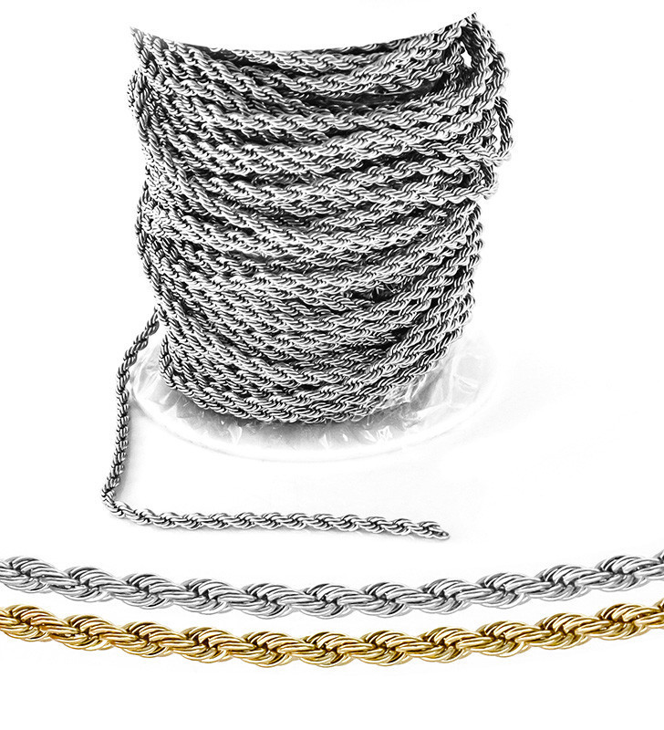 Ocelový řetízek 2,4mm Rope 304 - 1m