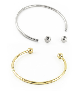 Šroubovací náramek z nerezové oceli 60mm - 1Ks