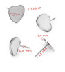 Earring heart components 10mm - 1Pc+P