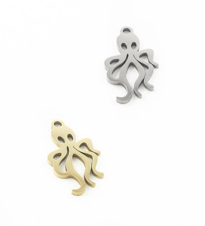 Stainless Steel Charm octopus 17mm - 1Pc