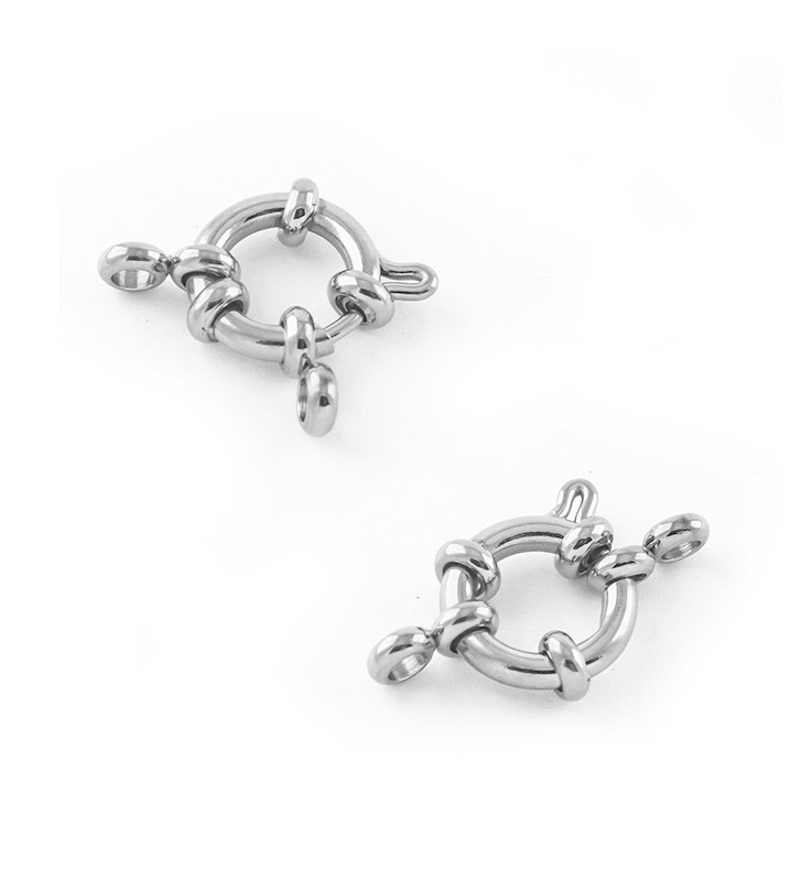 Ring Clasp 304 with beads 10-18mm - 1Pc