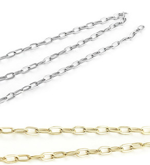 Stainless Steel 316 Oval Chain Polished - 1m