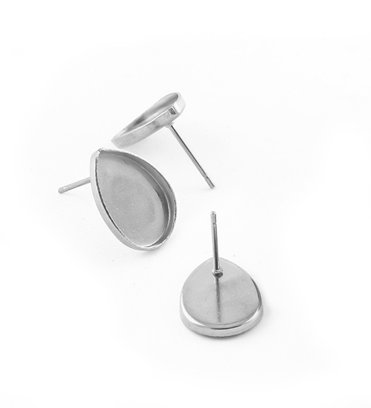 Stainless Steel Drop Earring  14x10mm - 1Pc+P